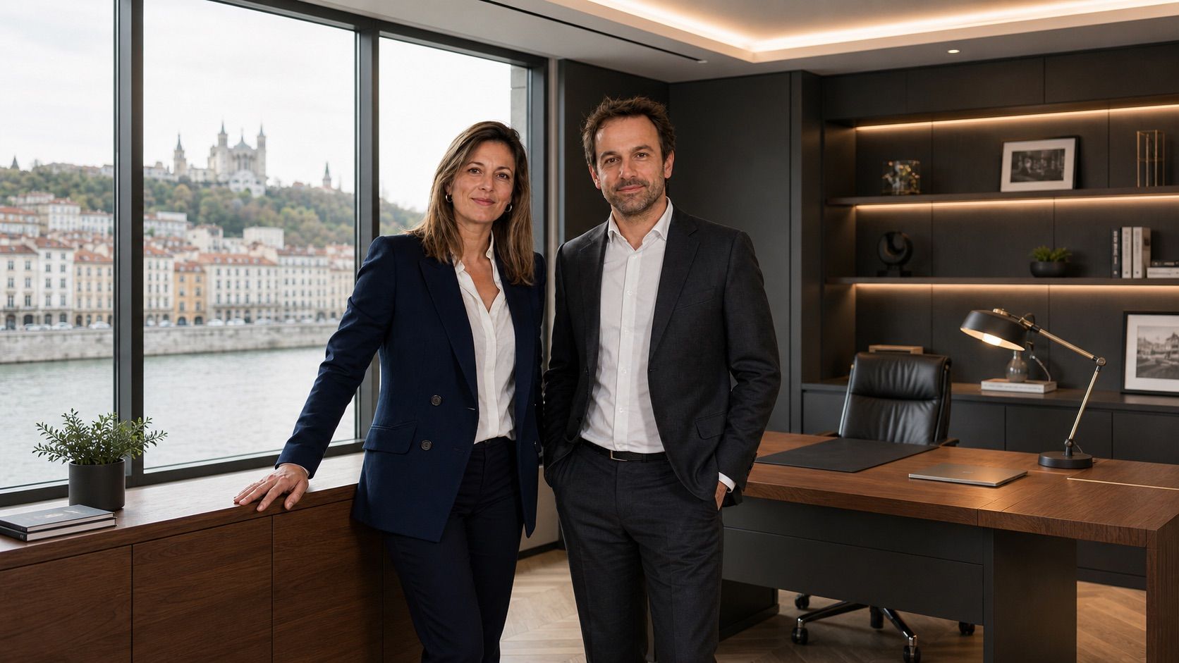 Hélène Delorme et Nicolas Saulnier, associés fondateurs, dans leur bureau lyonnais.